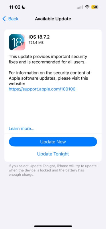 L'aggiornamento iOS 18.7.3 è disponibile come opzione per evitare iOS 26
