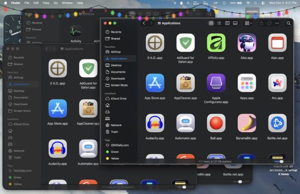Alan rende evidente quale finestra è attiva sul Mac