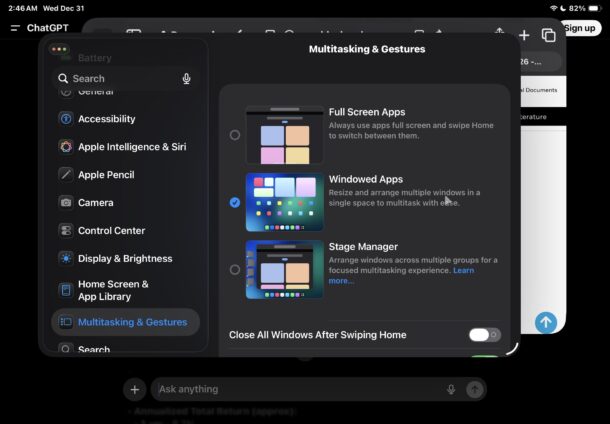 Come utilizzare la modalità App in finestra su iPad